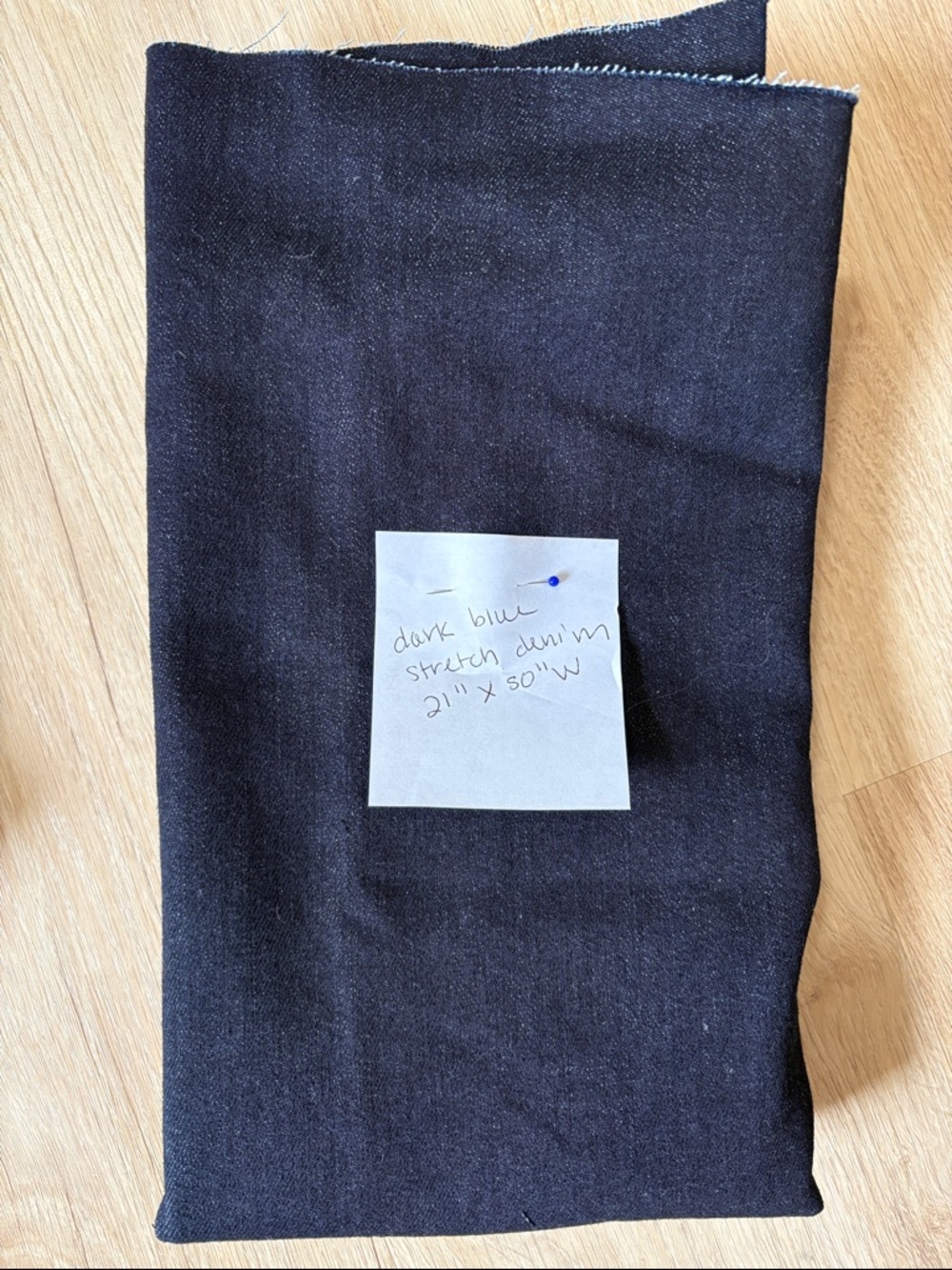 Stretch Denim remnant fabric bundle || shades of blue || 4 cuts of fabric - Picture 6 of 6